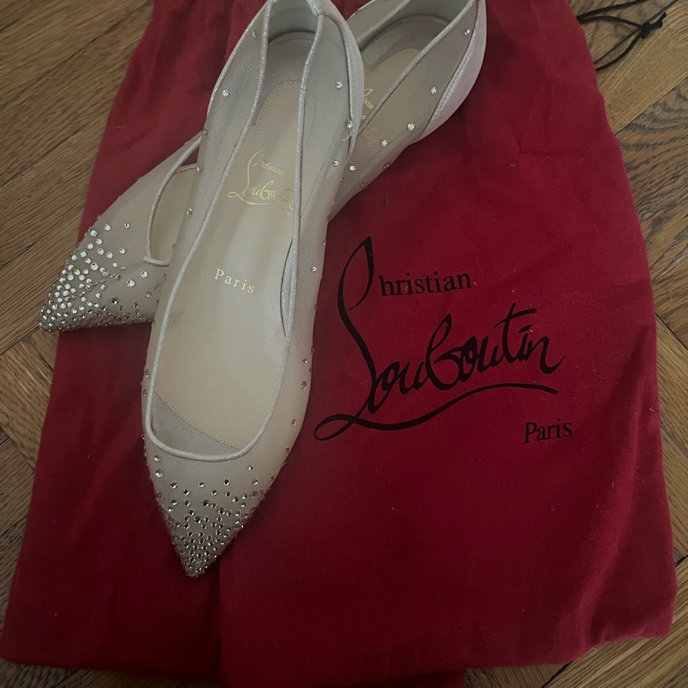 Christian Louboutin Nude Studded Flats